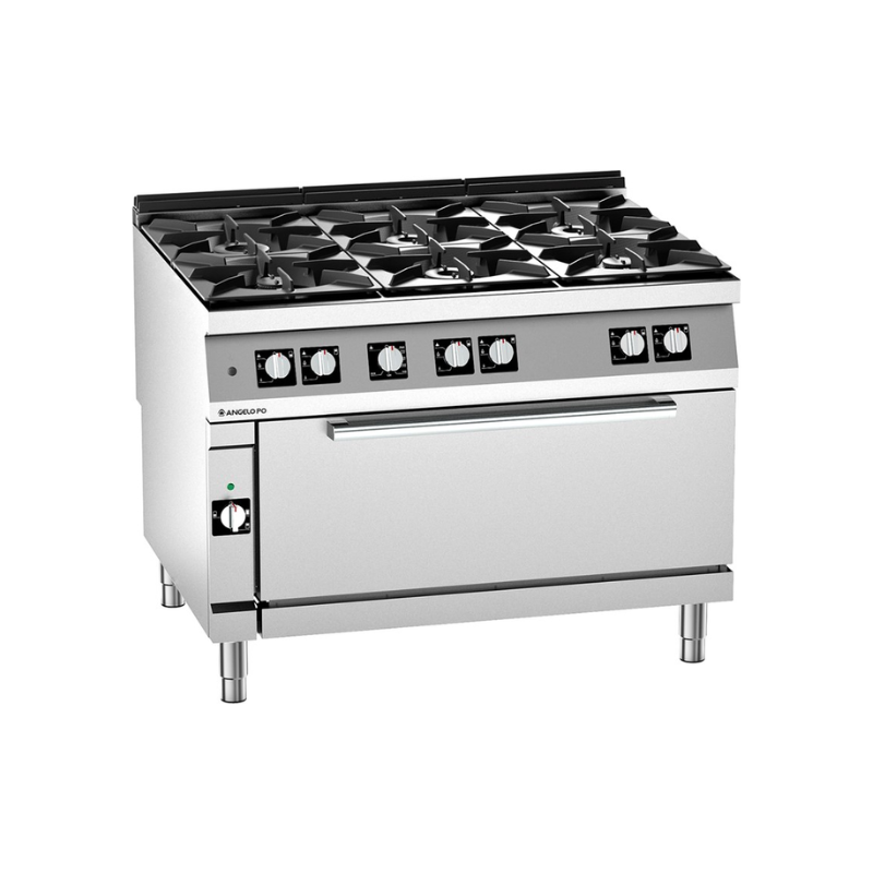 Angelo PO Six Burner Gas Range With Large Static Oven 2N1FAGF